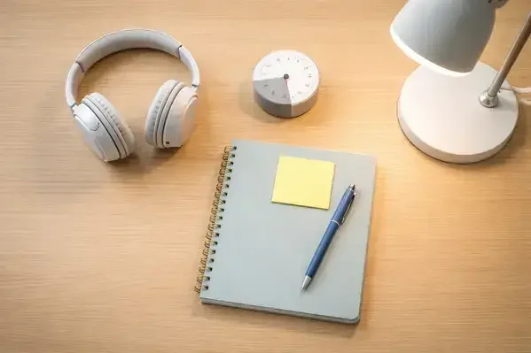 Distraction-free ADHD study space setup