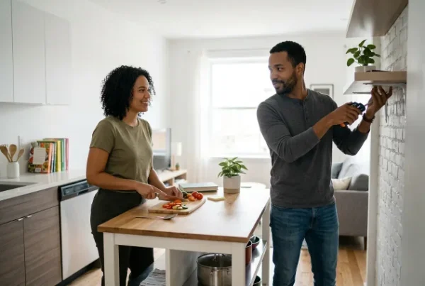 Couple dividing household tasks based on their strengths