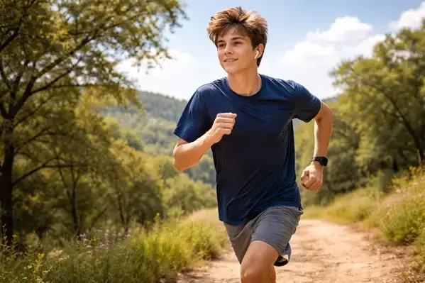 Active teenager with ADHD exercising outdoors