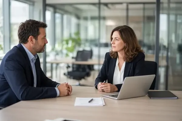 a man consulting an expert