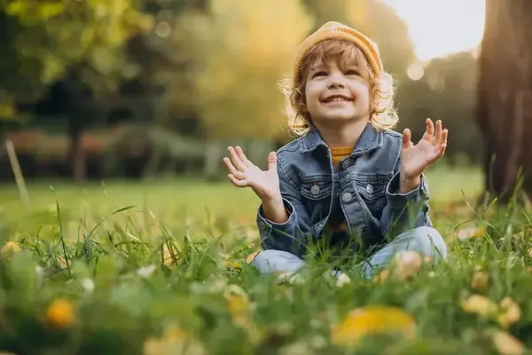 A kid enjoying outside