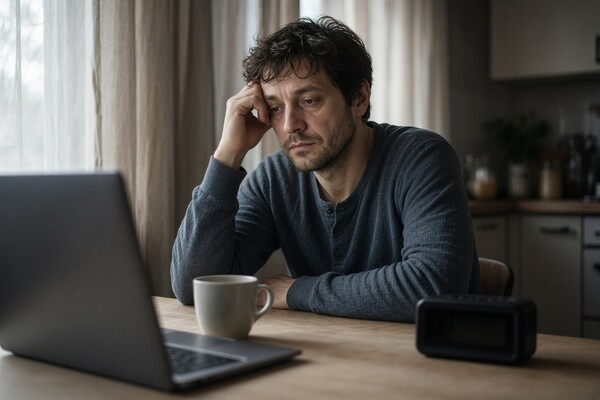 a man stress at work