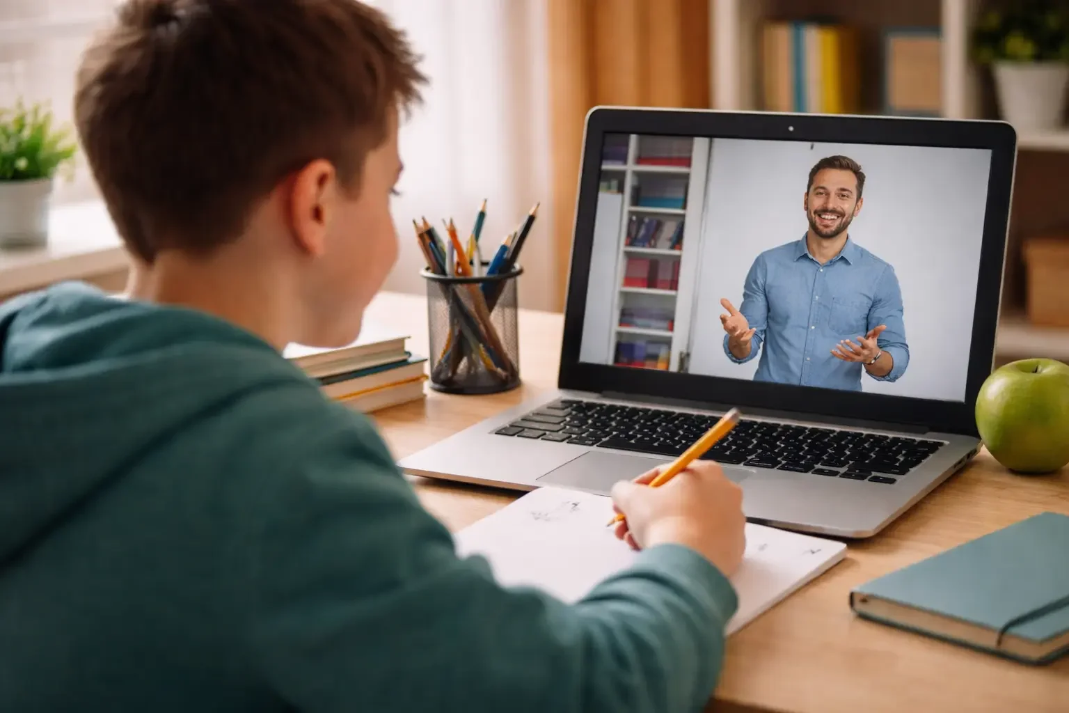 Engaged in online learning at home