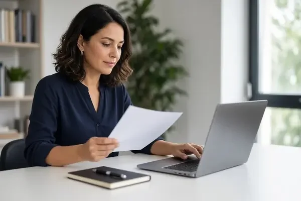 employee working on her project
