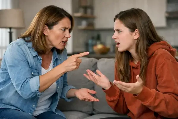 Mother and daughter in conflict