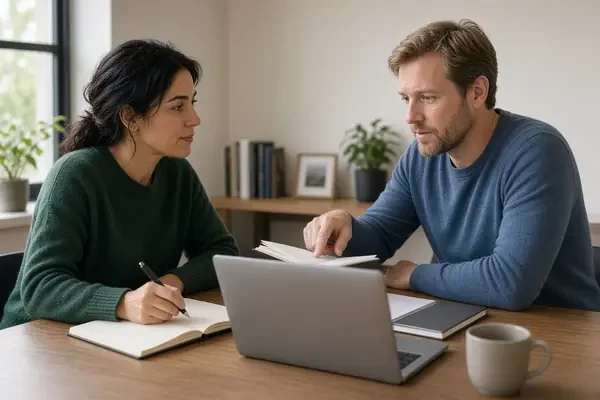 ADHD coach reviewing progress with an adult client