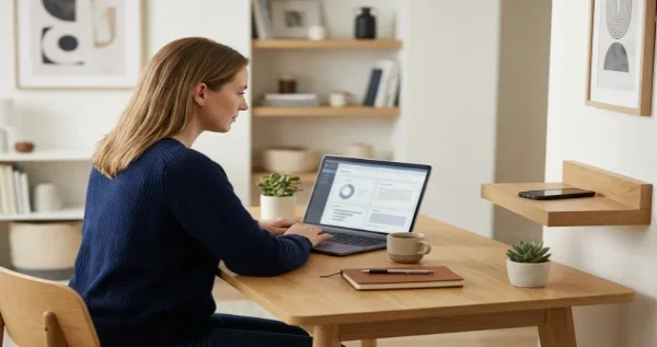 Professional working without phone distractions