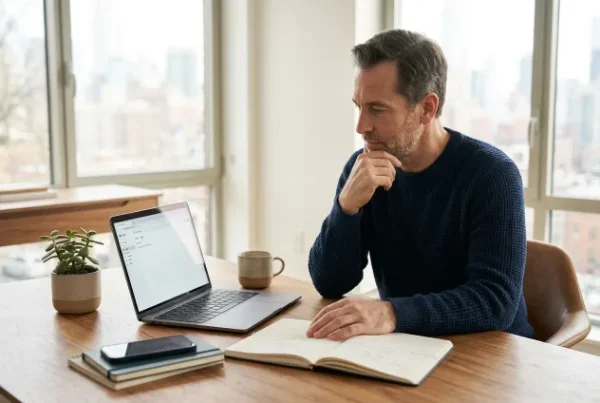Adult using a planner to organize tasks and deadlines