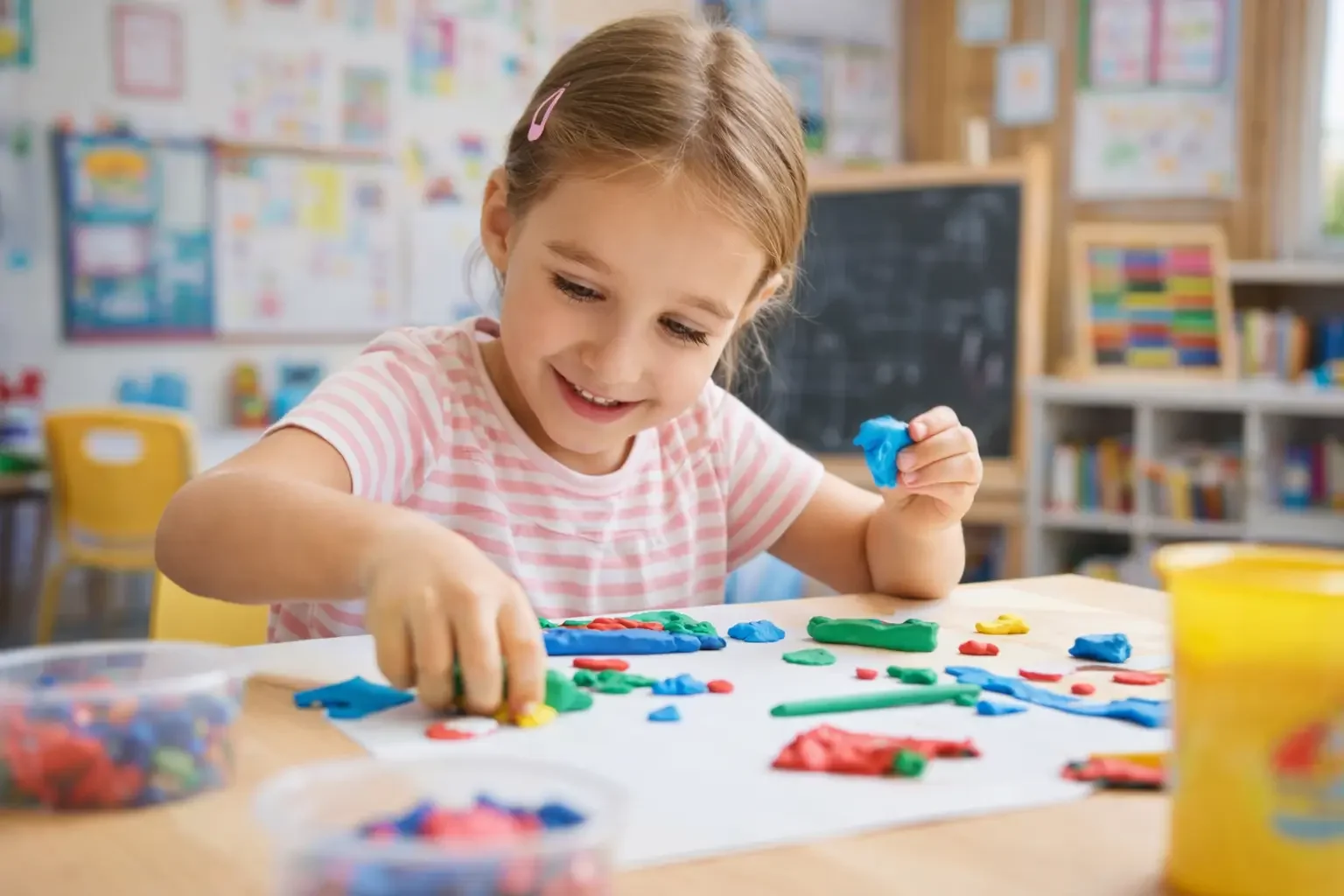 Creative playtime with colorful clay