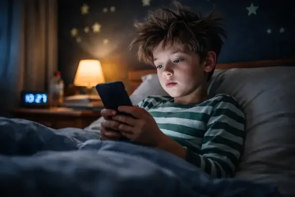 Late-night phone glow