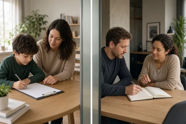 Adult and child using similar ADHD coaching strategies
