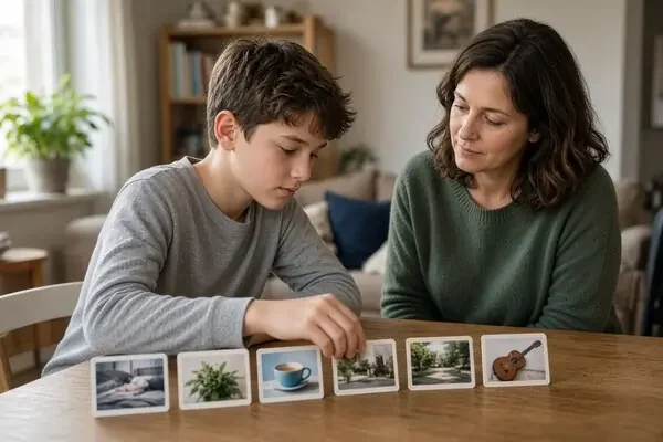 Child using a structured routine while adapting to a change in activities
