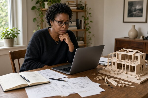 woman working on a project
