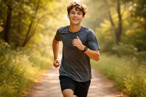 Teen with ADHD exercising outdoors to improve emotional regulation