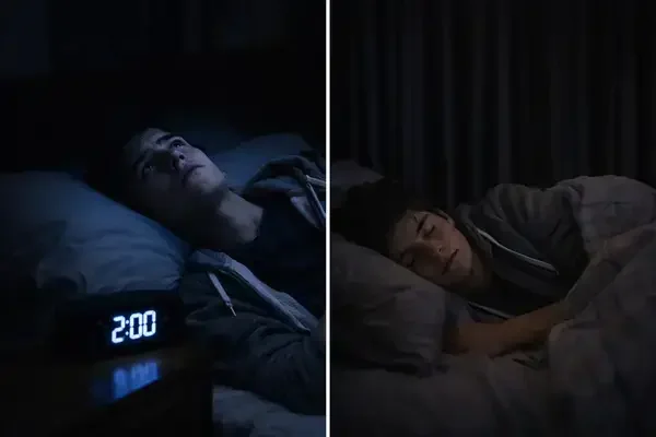 Before and after sleep improvement for teen with ADHD