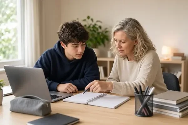 Executive function coach helping a student build a practical planning system