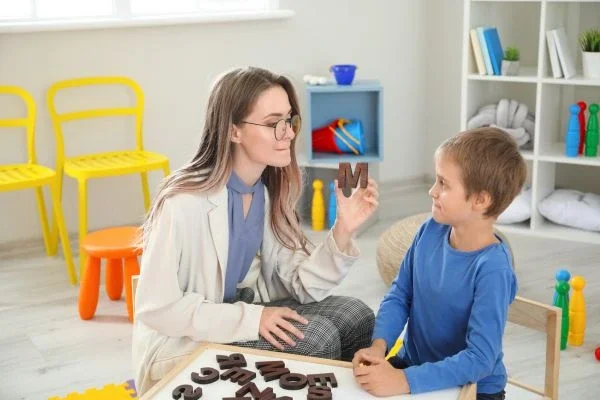 Child with ADHD receiving academic tutoring