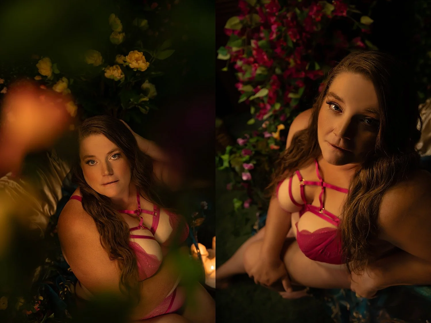 woman in pink lingerie discovering self-love journey