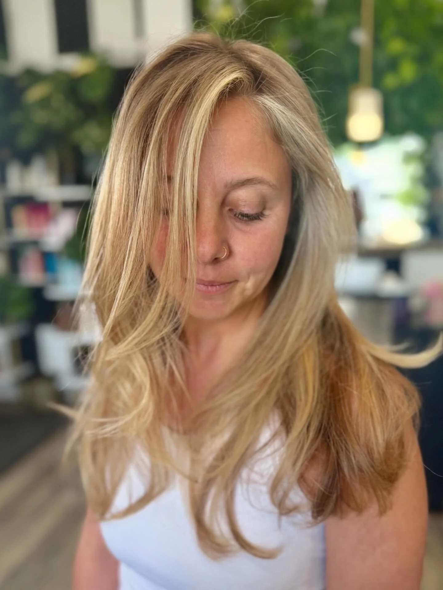 Take a deep breath. We made it y&rsquo;all, it&rsquo;s summer. ☀️

#summervibes☀️ #summerhair #blonde #naticksalon #hairstylist