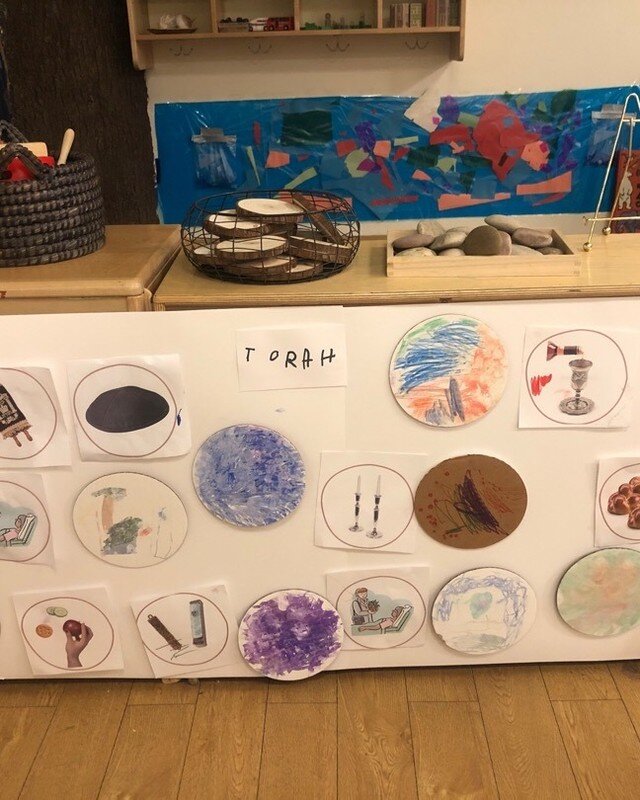 In learning about the holiday of Shavuot last week, children explored the connection between the Torah and Mitzvot. Each child chose one mitzvah to draw and add to our Torah display.  Many of the children were surprised to learn that many of the expe