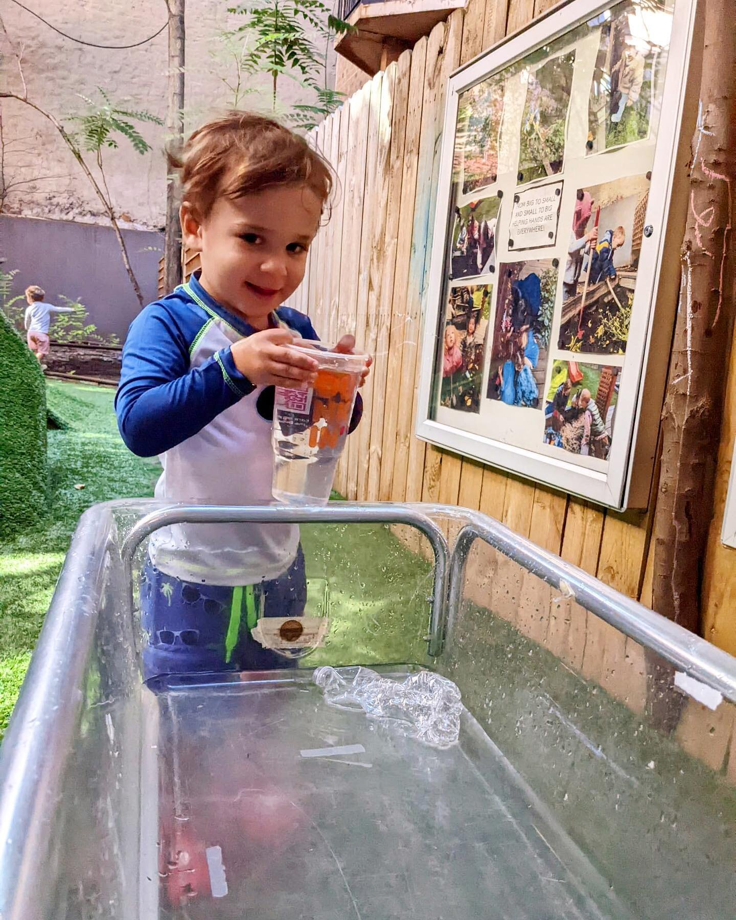 Handling buckets full of water strengthens our little ones&rsquo; motor skills while developing their hand-eye coordination and focus. Here&rsquo;s one of our little ones making a big splash at Summer Camp! Swipe 👉 for the fun result #waterplay #sum