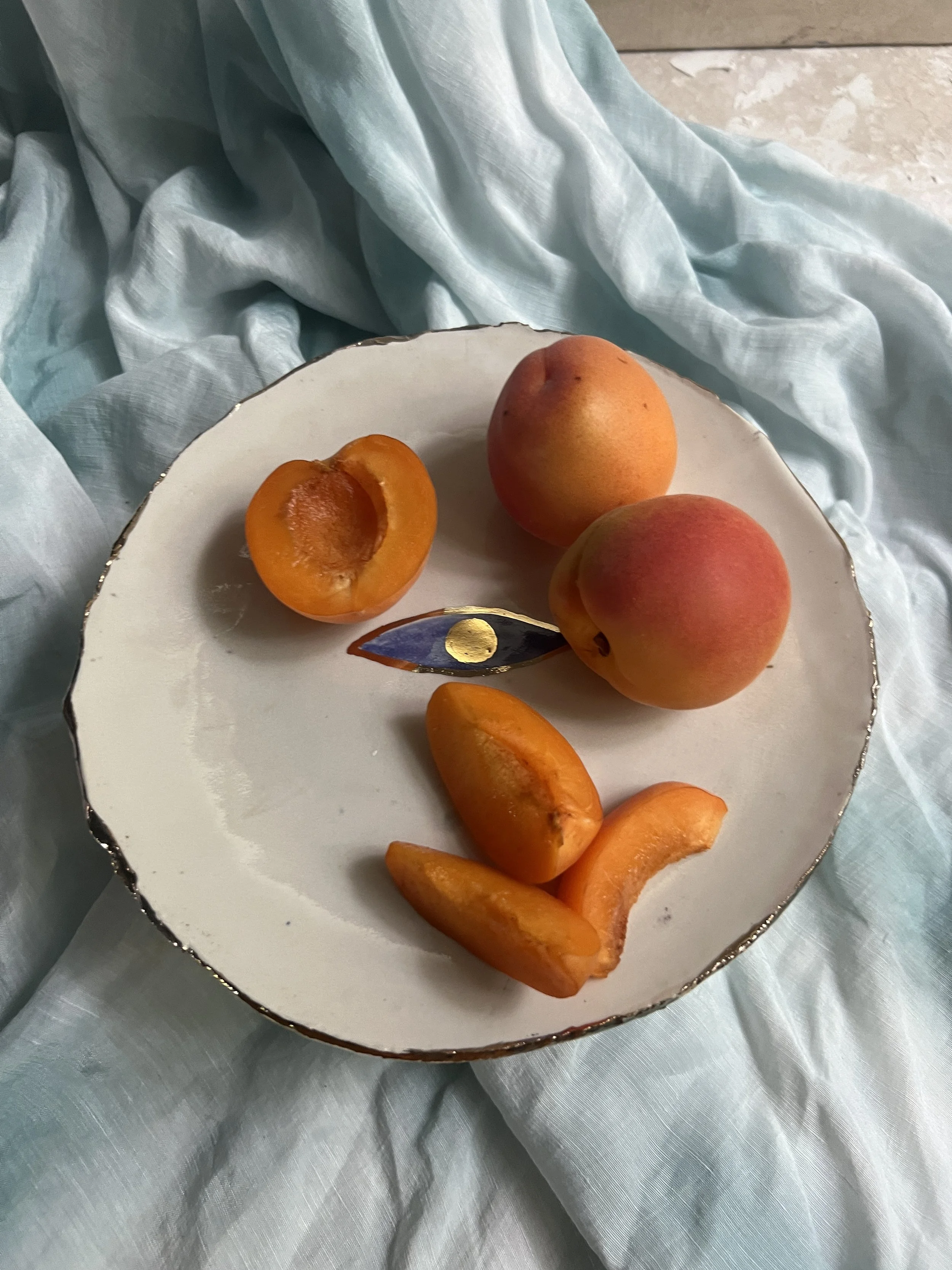 22k Golden Cobalt Eye Dish