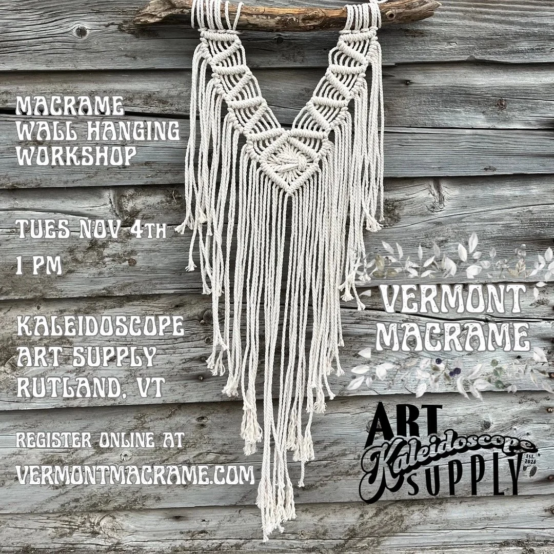 Macrame Wall Hanging Workshop at Kaleidoscope Art Supply in Rutland, VT