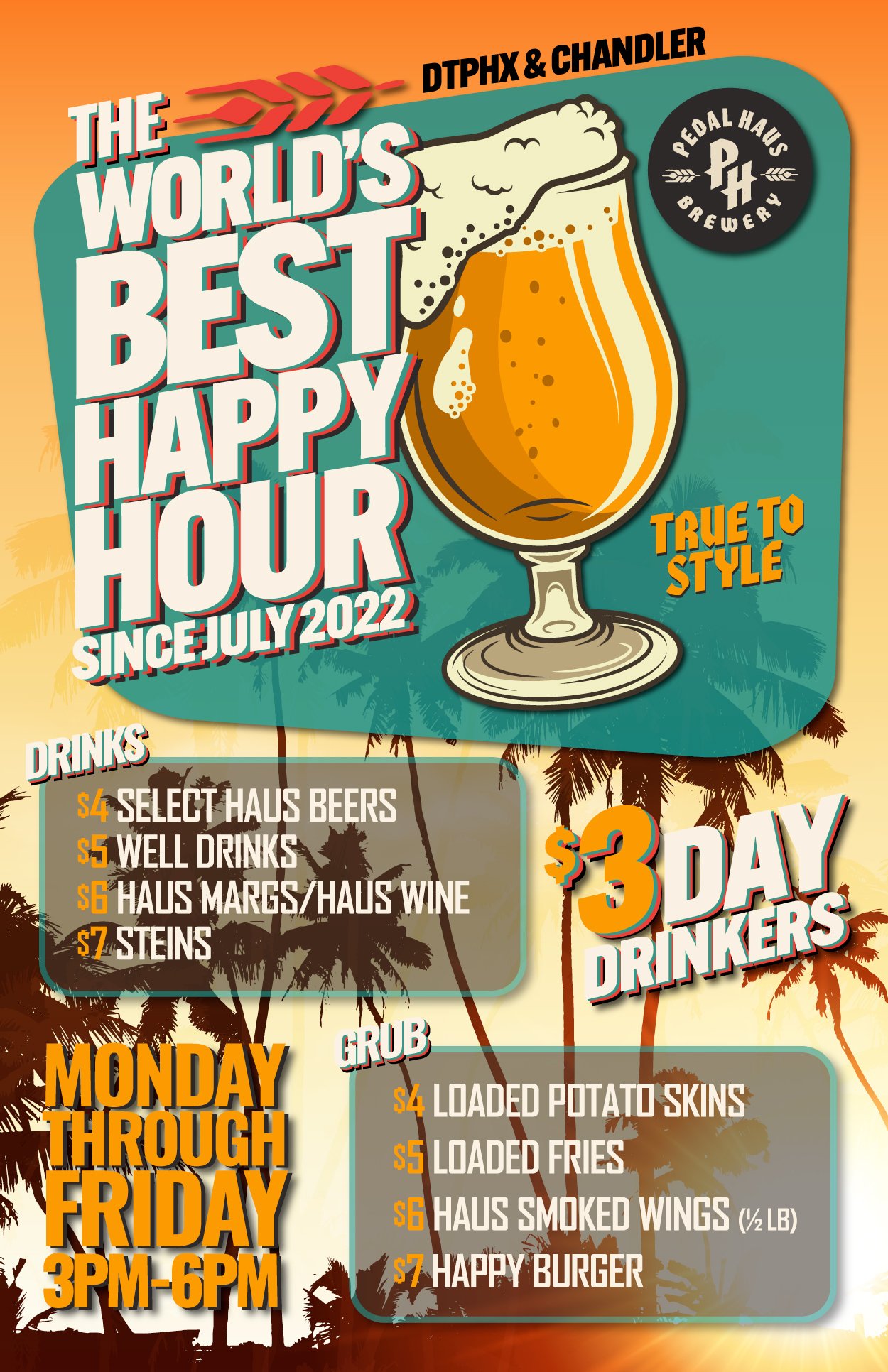 Discounted happy hour specials