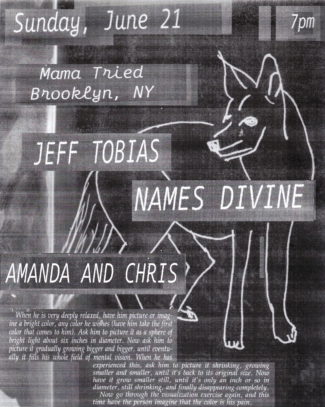 Jeff Tobias, Names Divine, Amanda and Chris