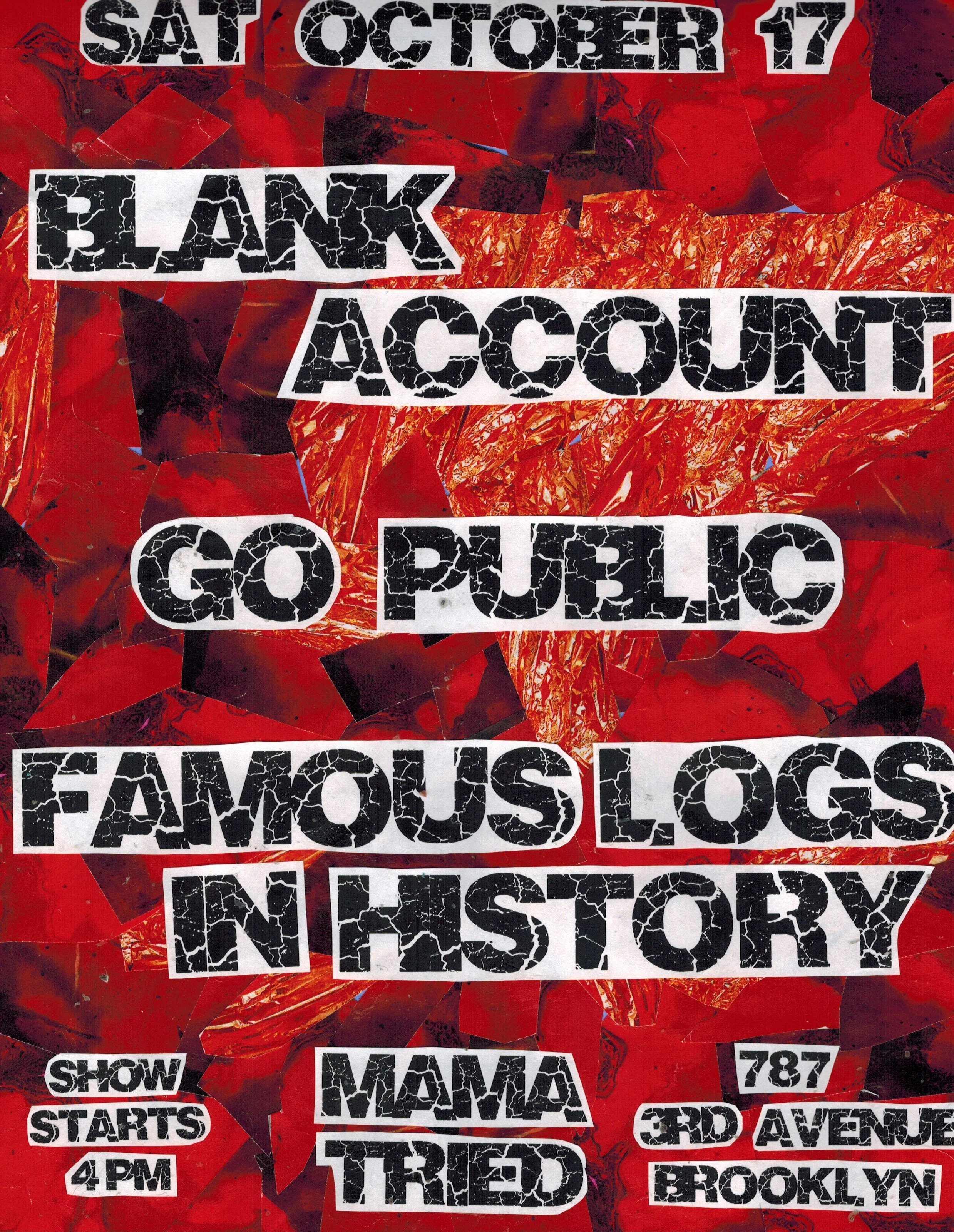 Blank Account, Go Public, Famous Logs in History