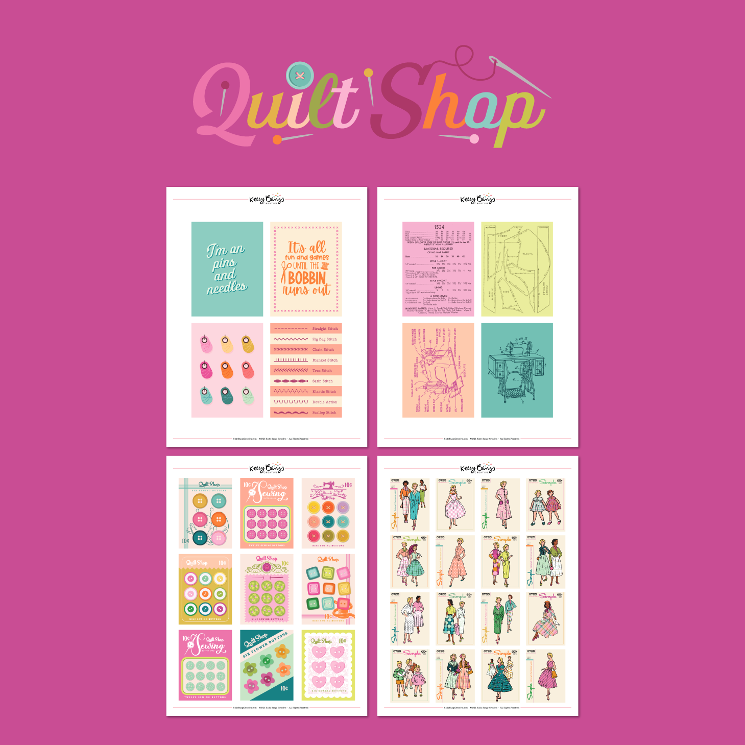 Quilt Shop Journal Cards