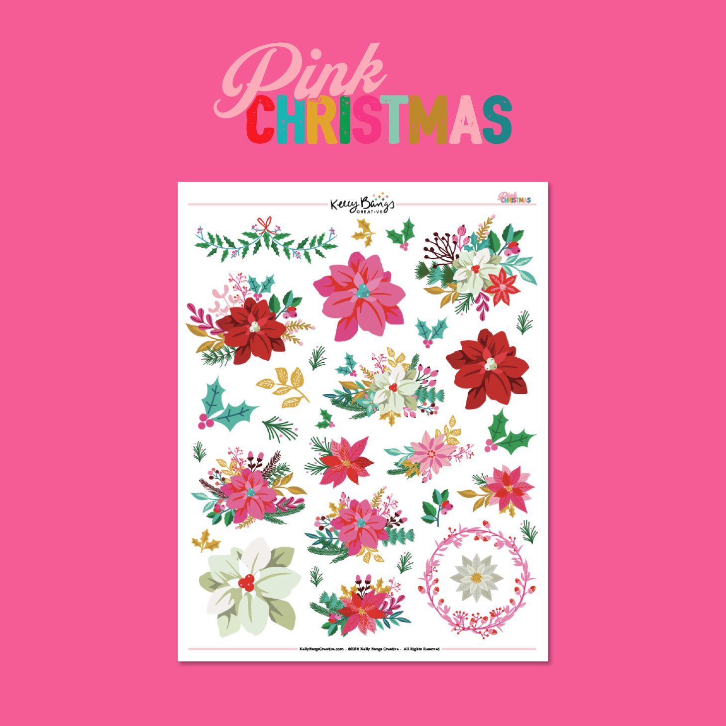 Pink Christmas Florals