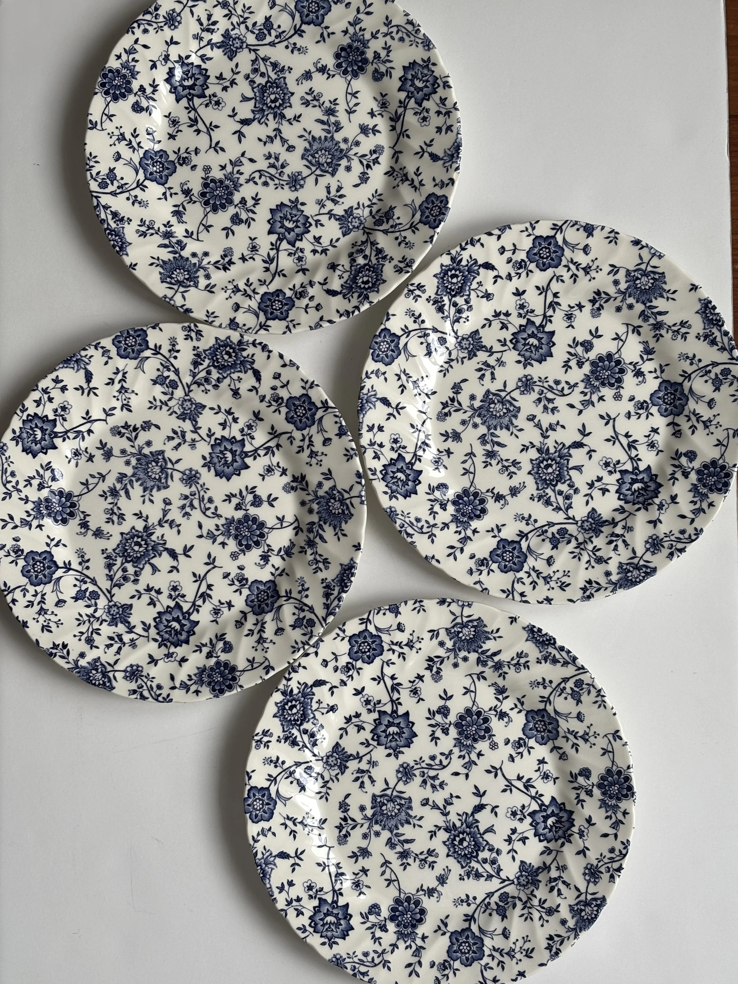 Royal Wessex Blue And White Floral Dinner Plates
