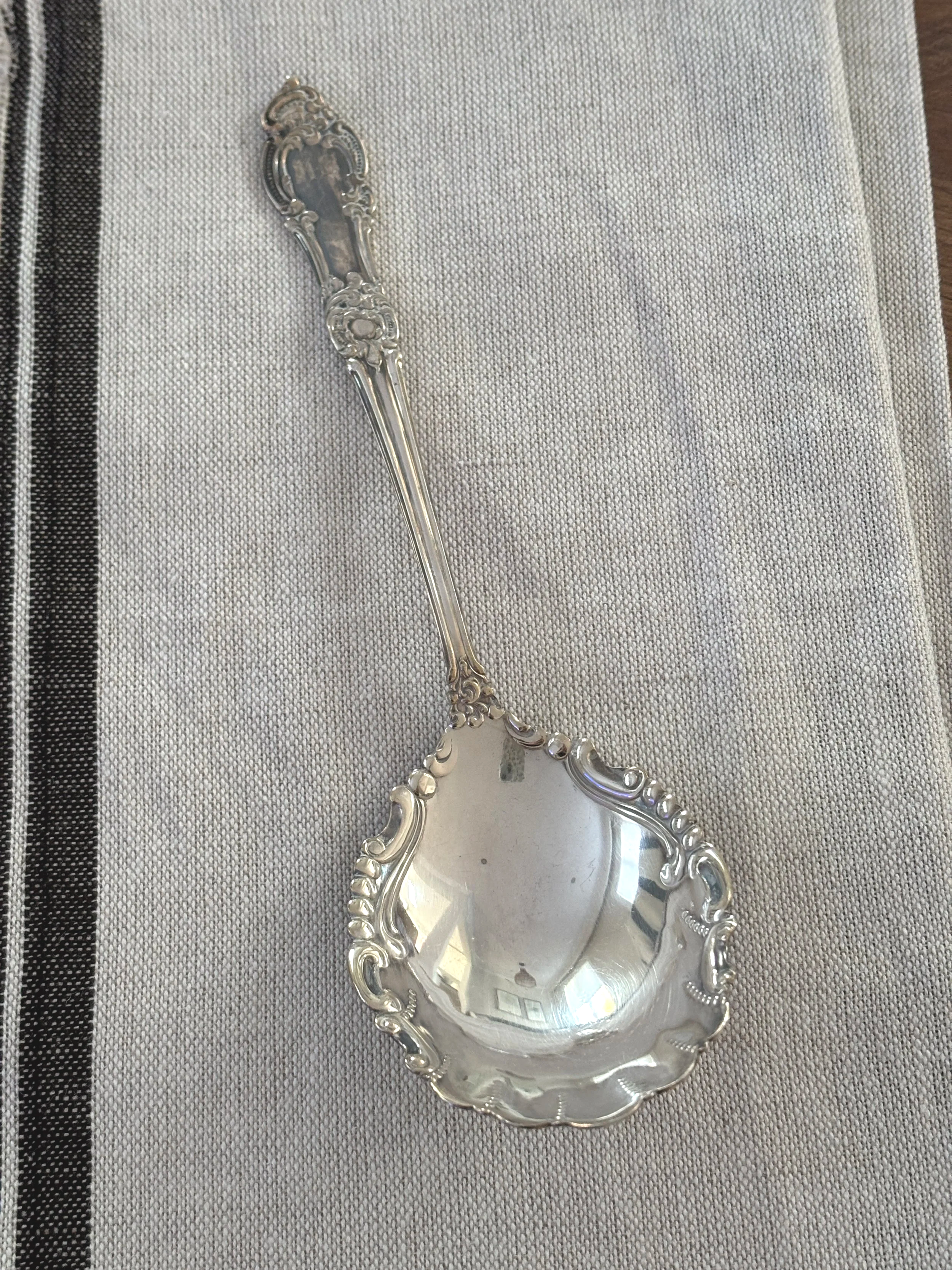 Antique H&T MFG Co Silverplate Serving Tablespoon Flatware Silverware Ornate