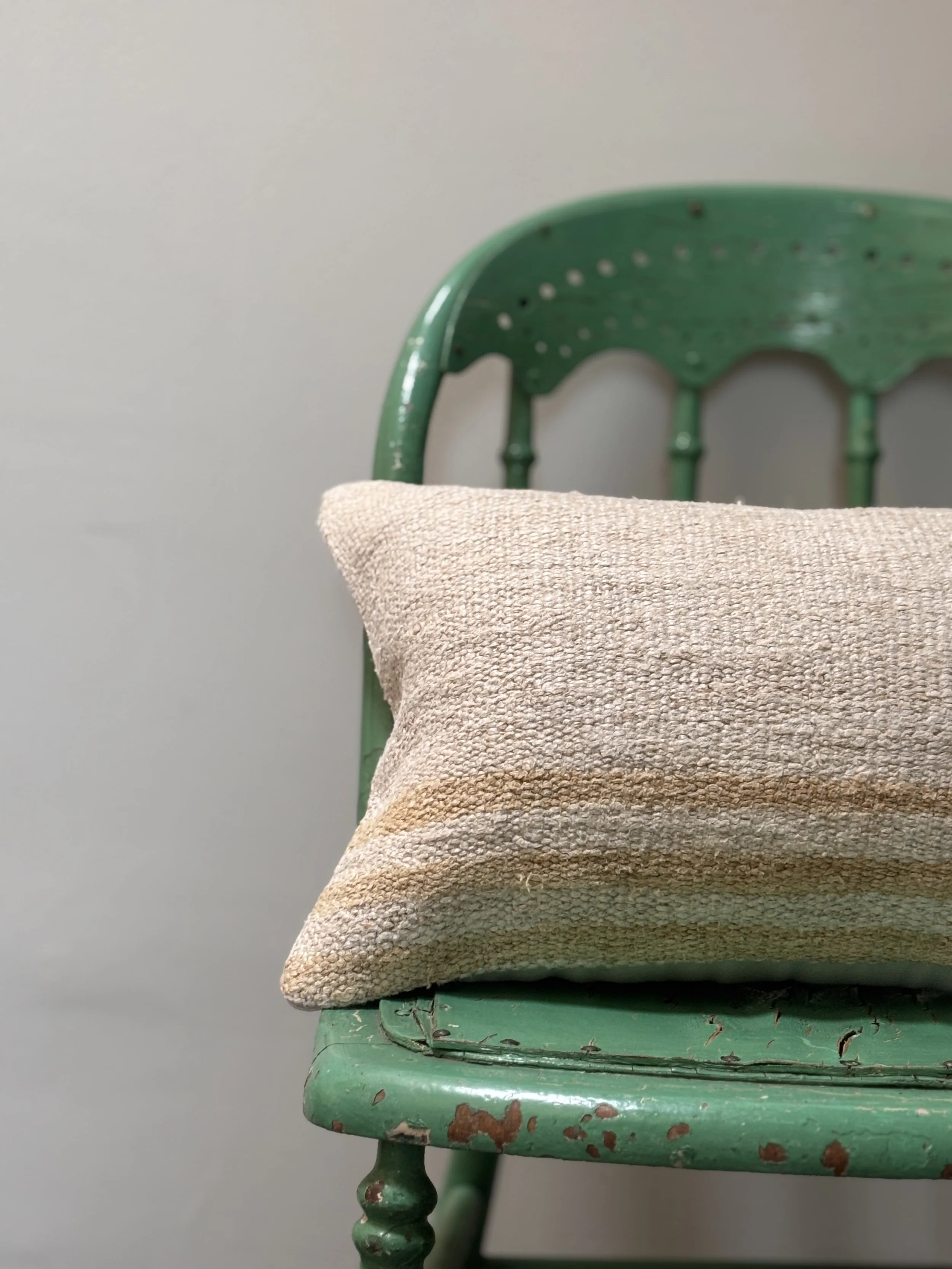 Vintage Handwoven Turkish Kilim Lumbar Pillow