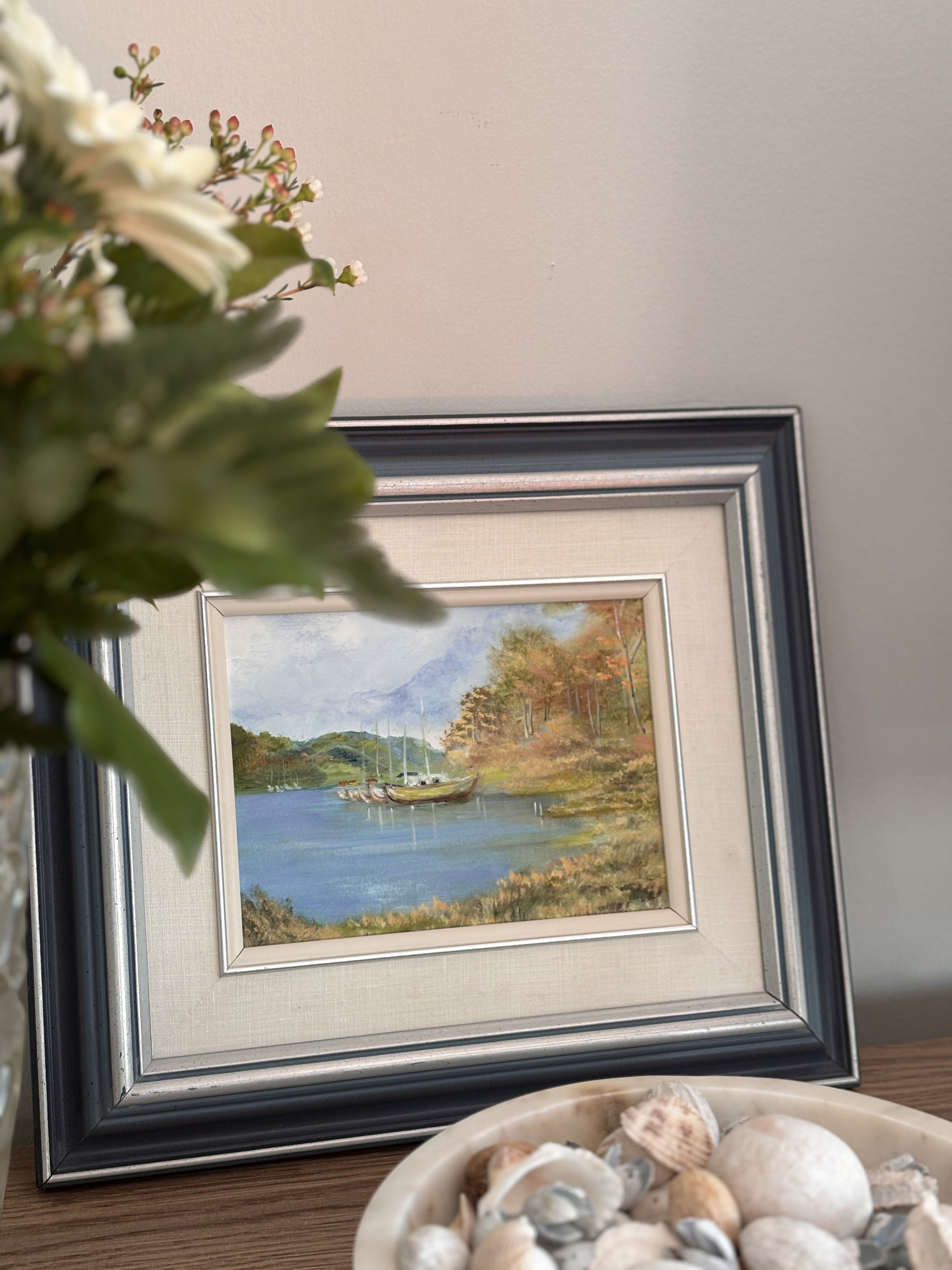 Vintage Original Watercolor Landscape Painting