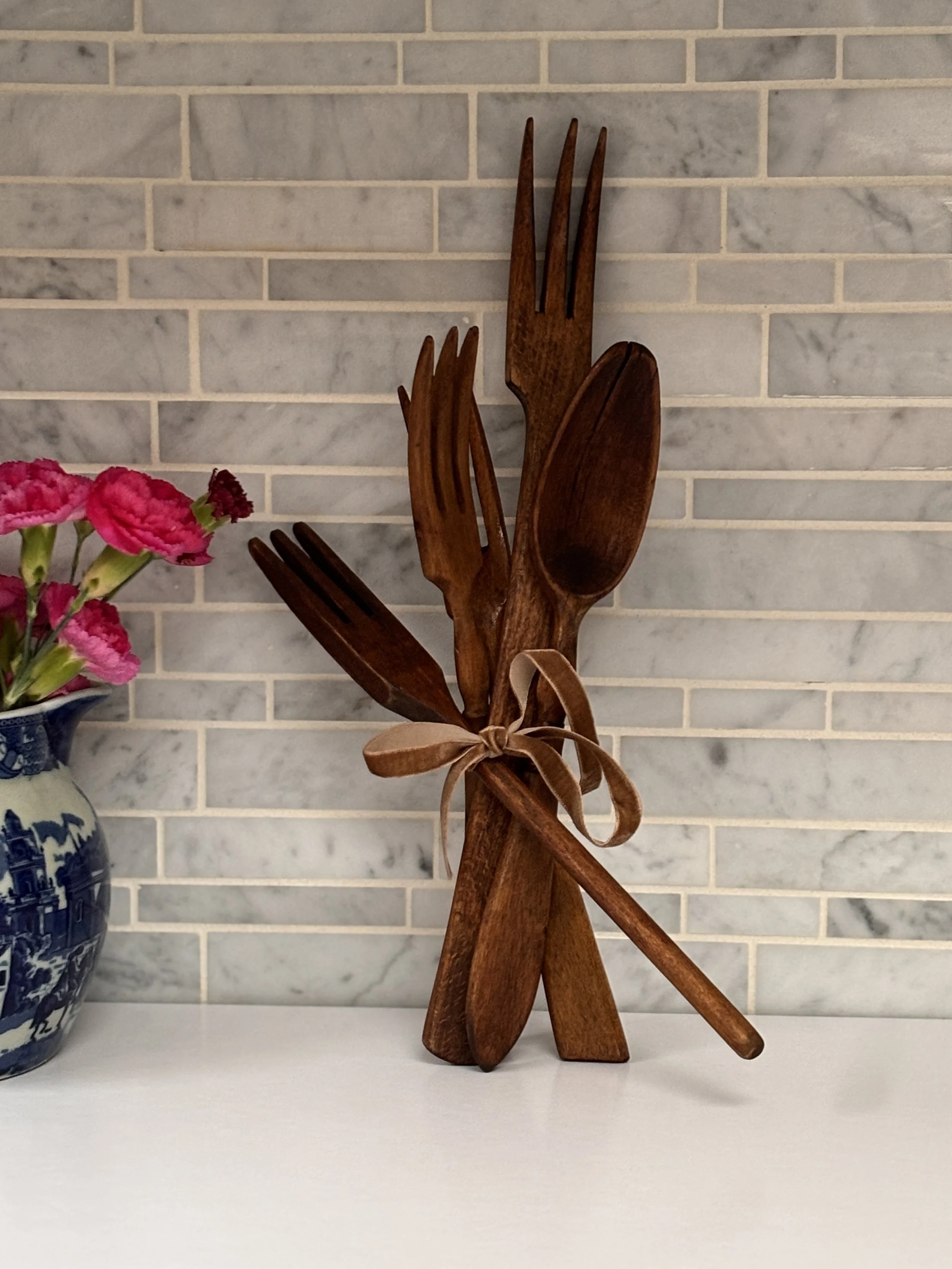 Vintage European Wood Forks and Spoons