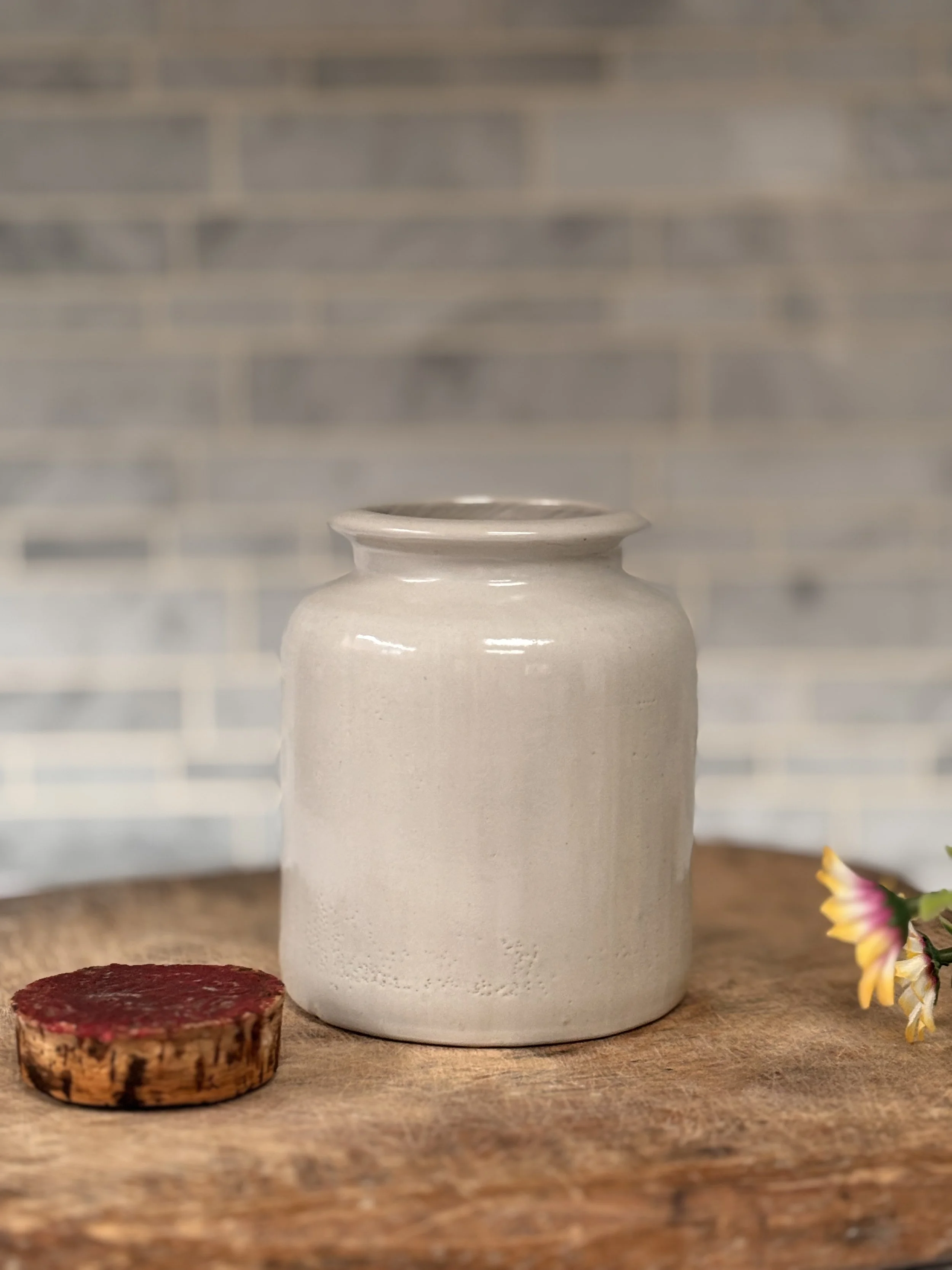 Vintage French Mustard Jar With Cork