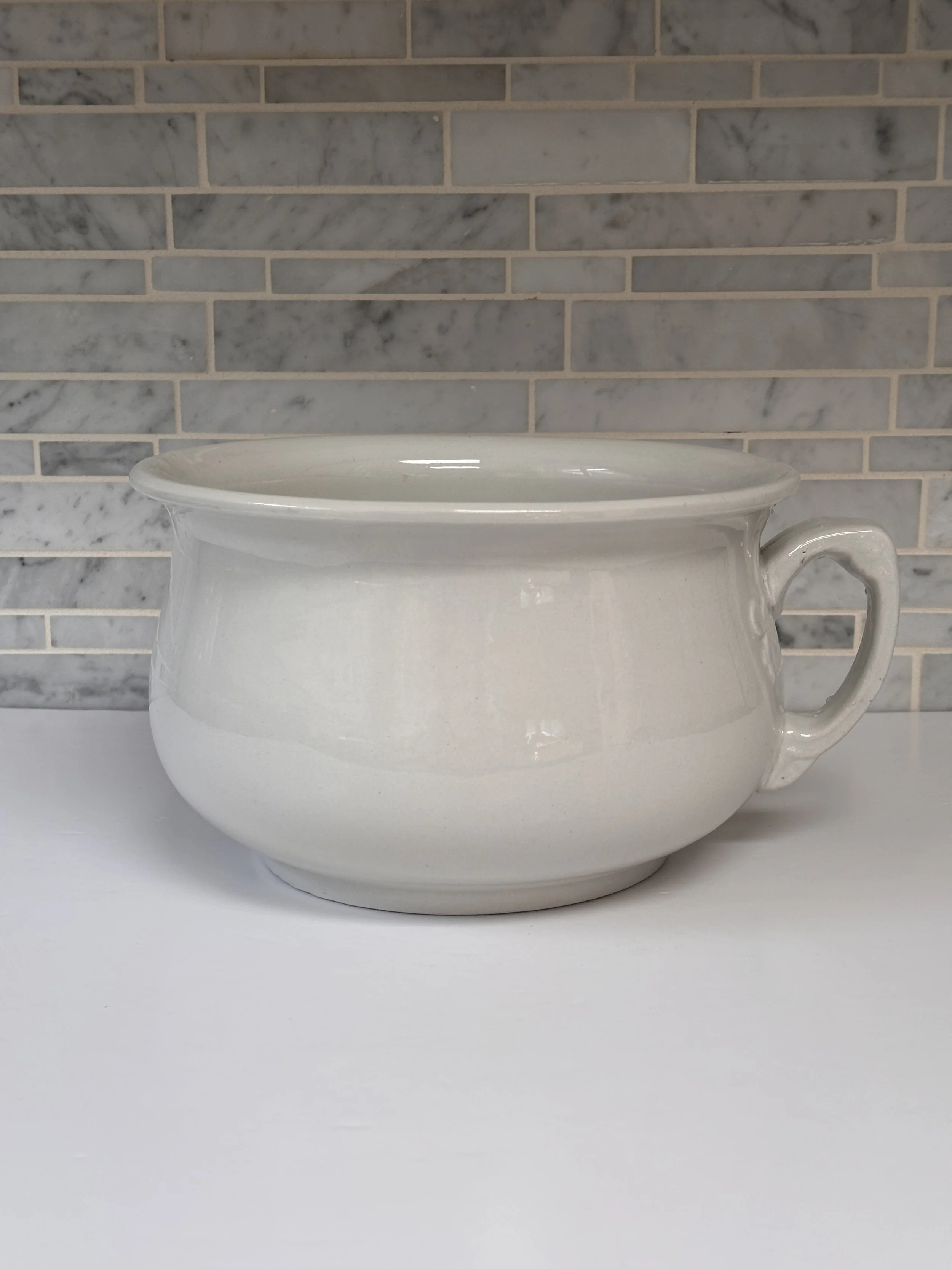 Antique White Ironstone Chamber Pot