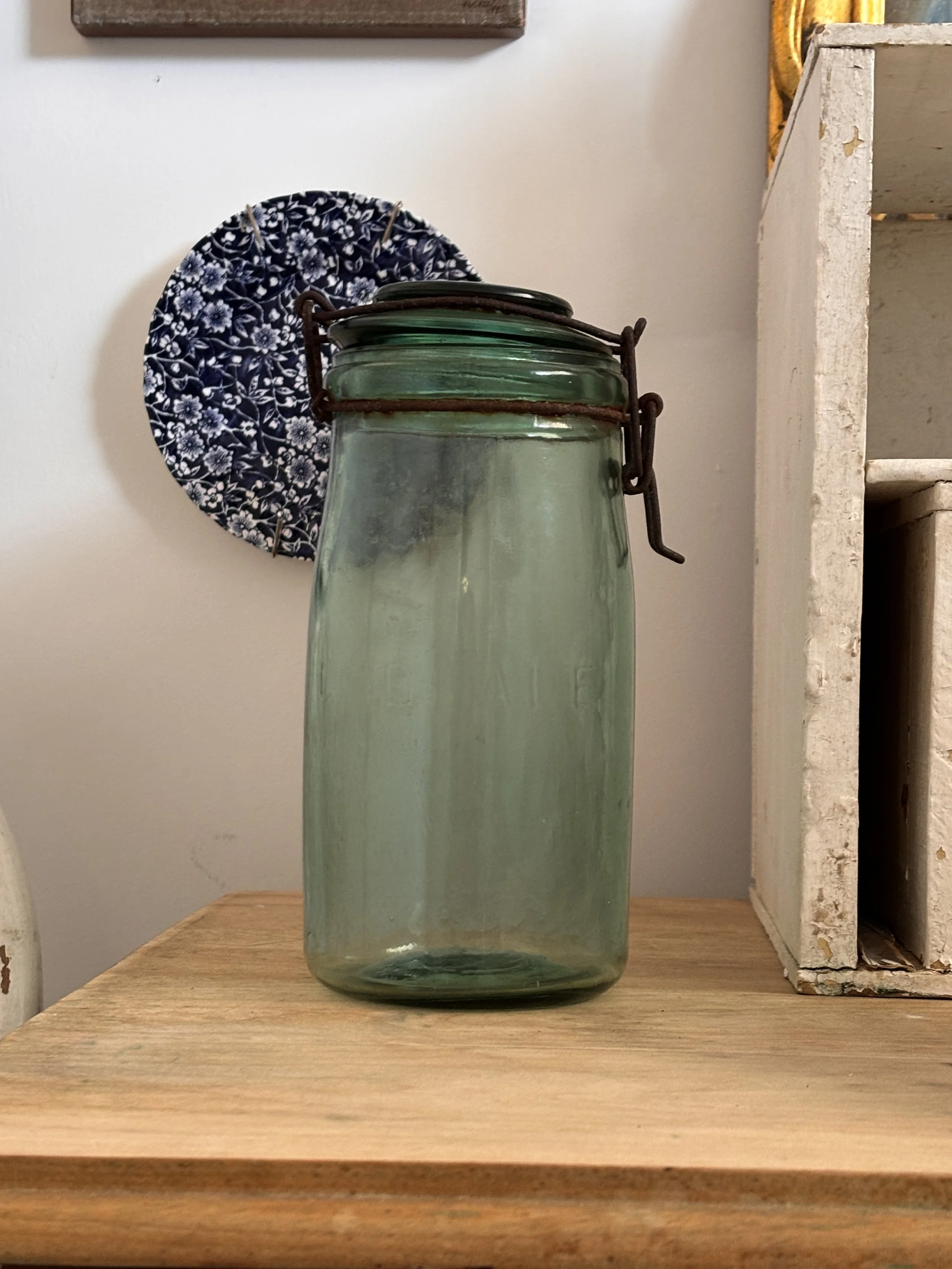 Classic Green Glass French Glass Jar