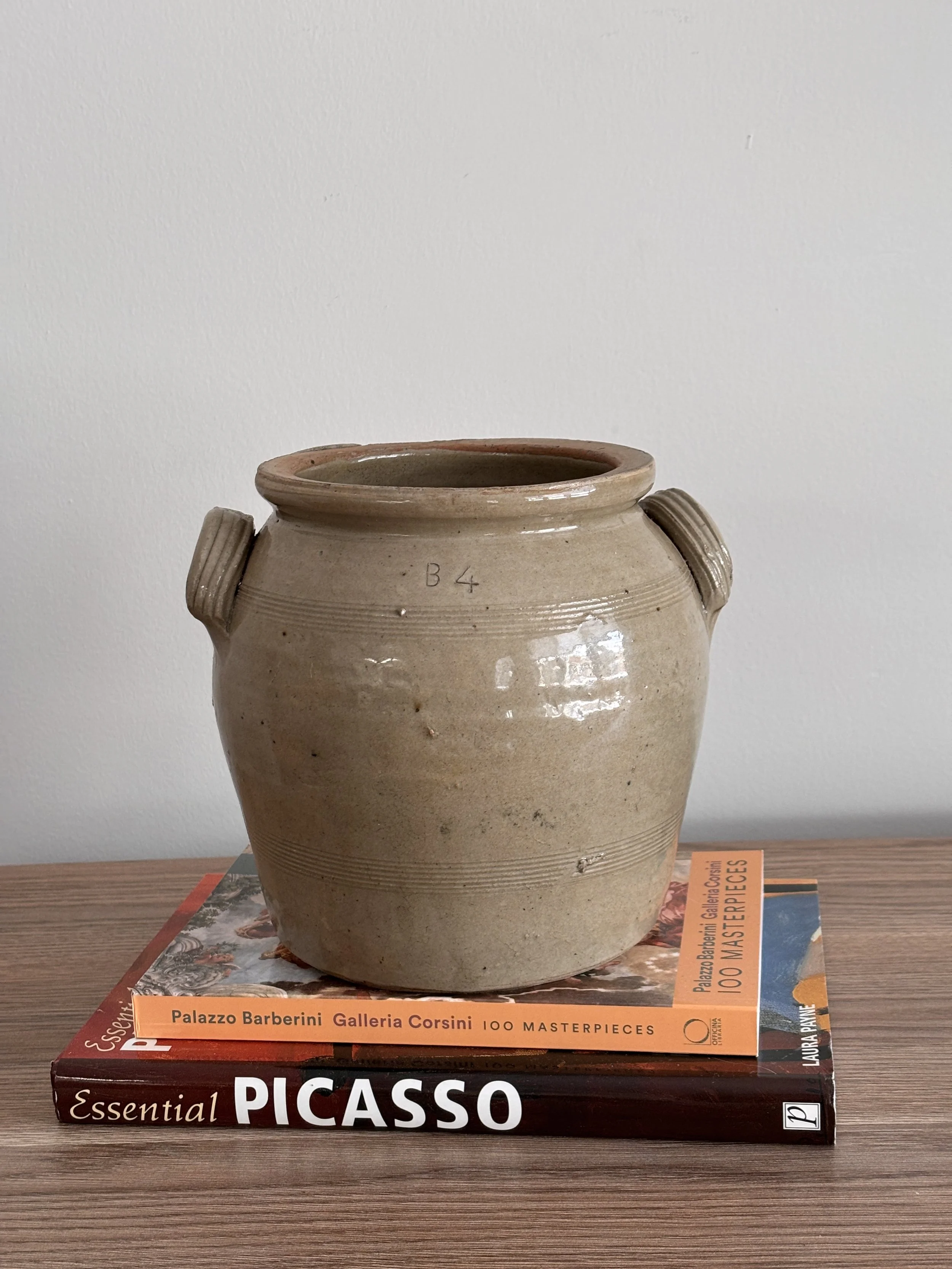 Antique French Stoneware Confit Pot