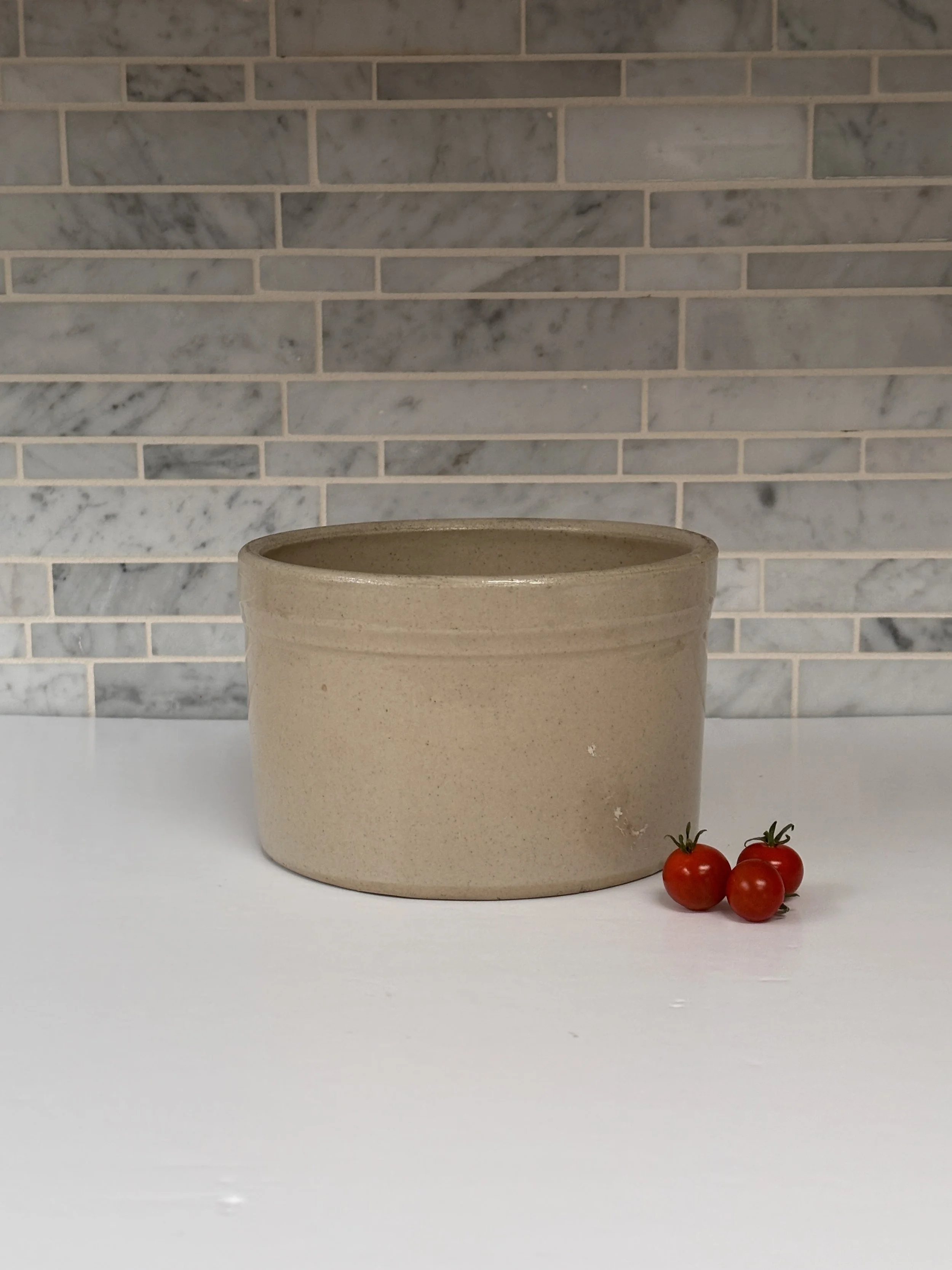 Small Glazed Antique Stoneware Crock