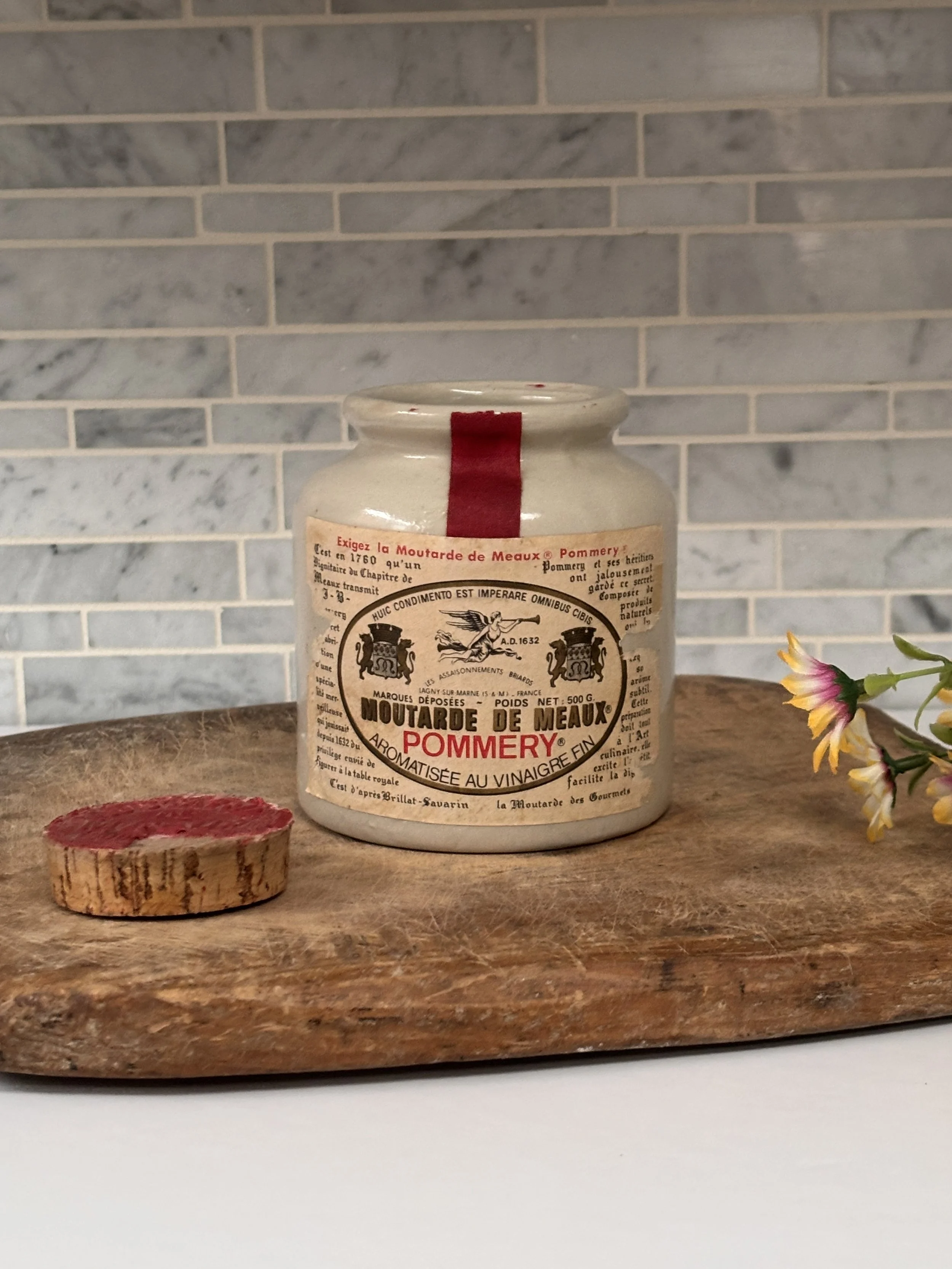 Quintessentially French Antique Stoneware Mustard Jar With Lid