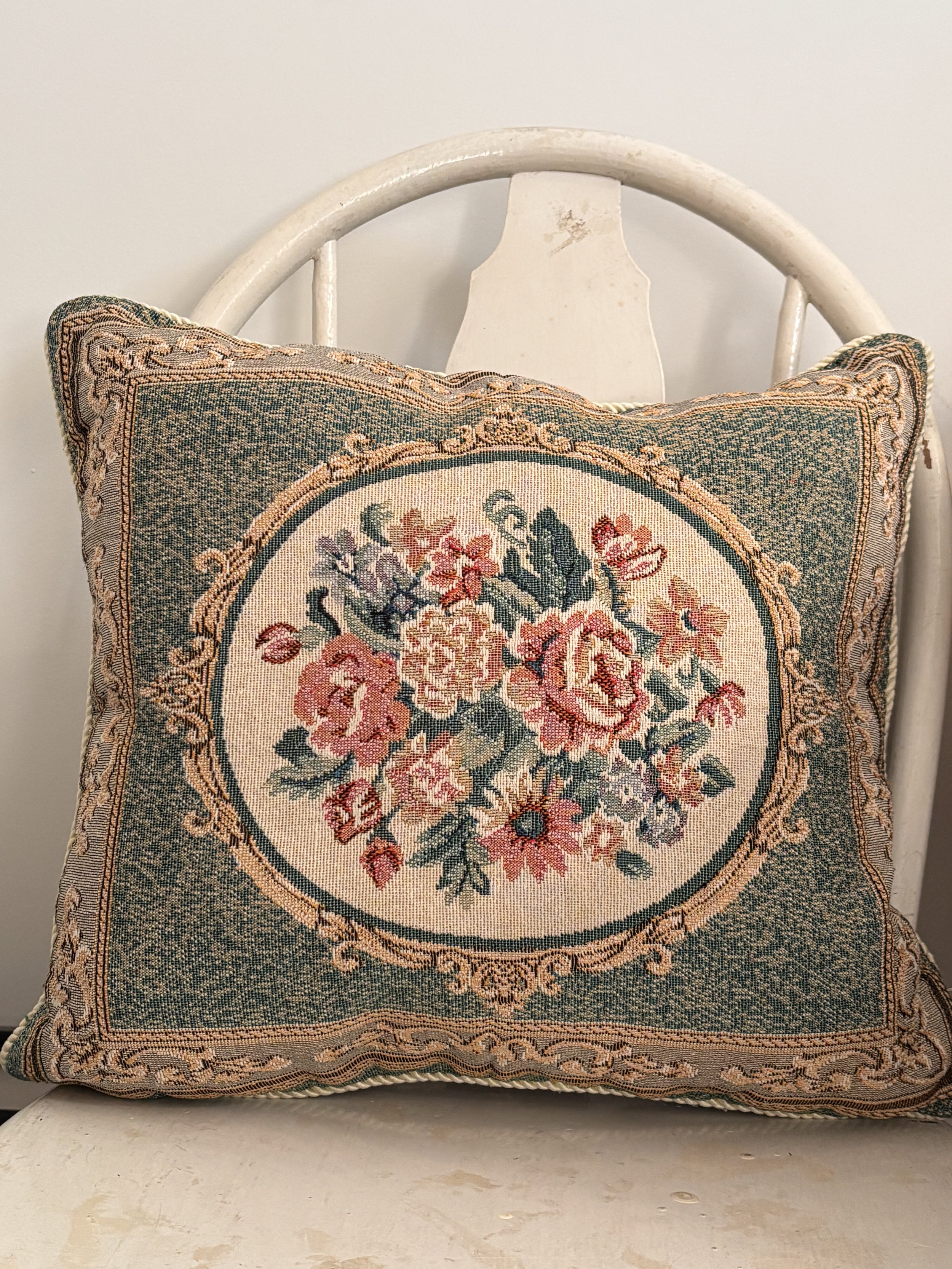 Vintage Floral Tapestry Cushion