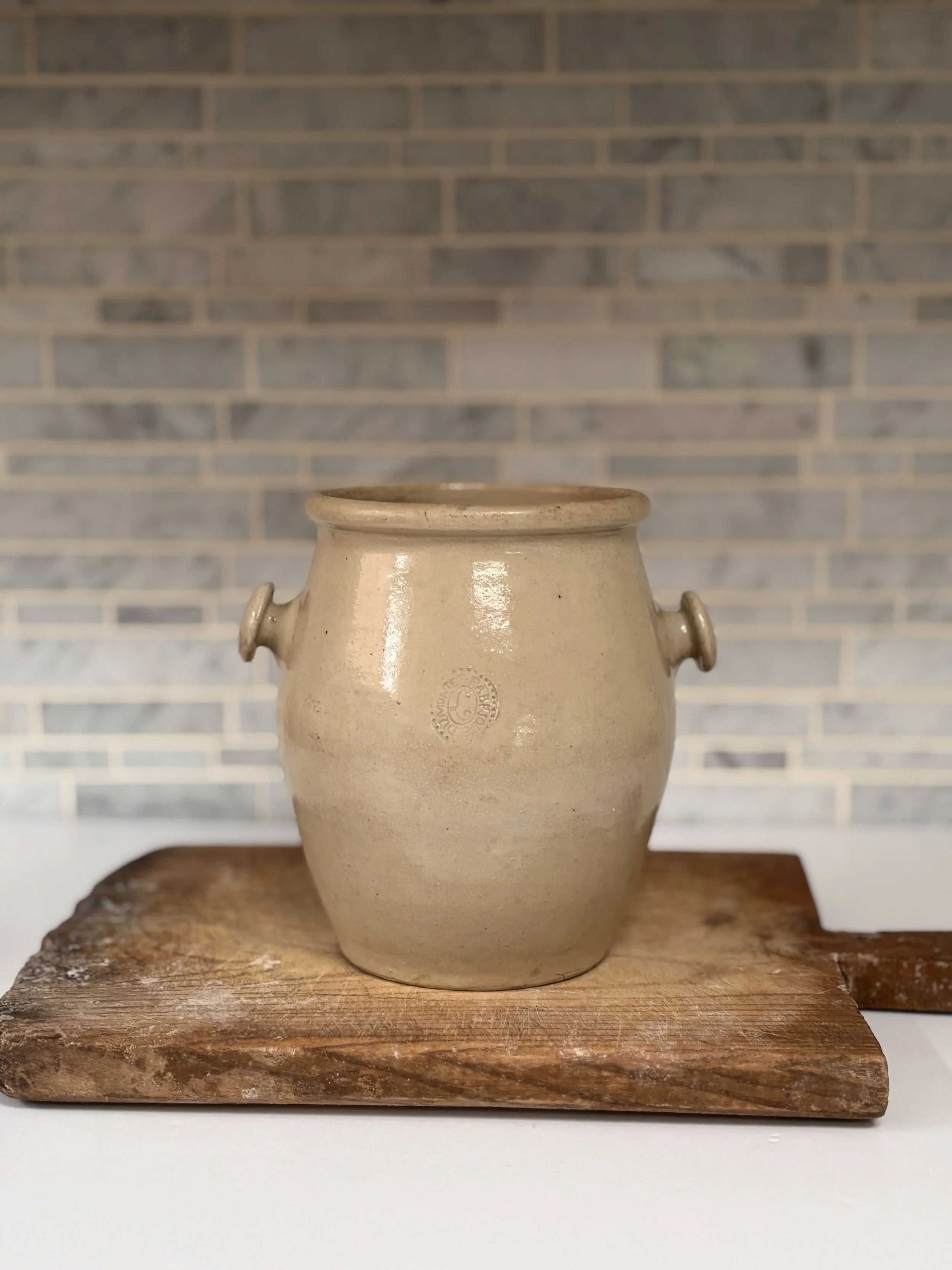 Vintage French Small Glazed Crock