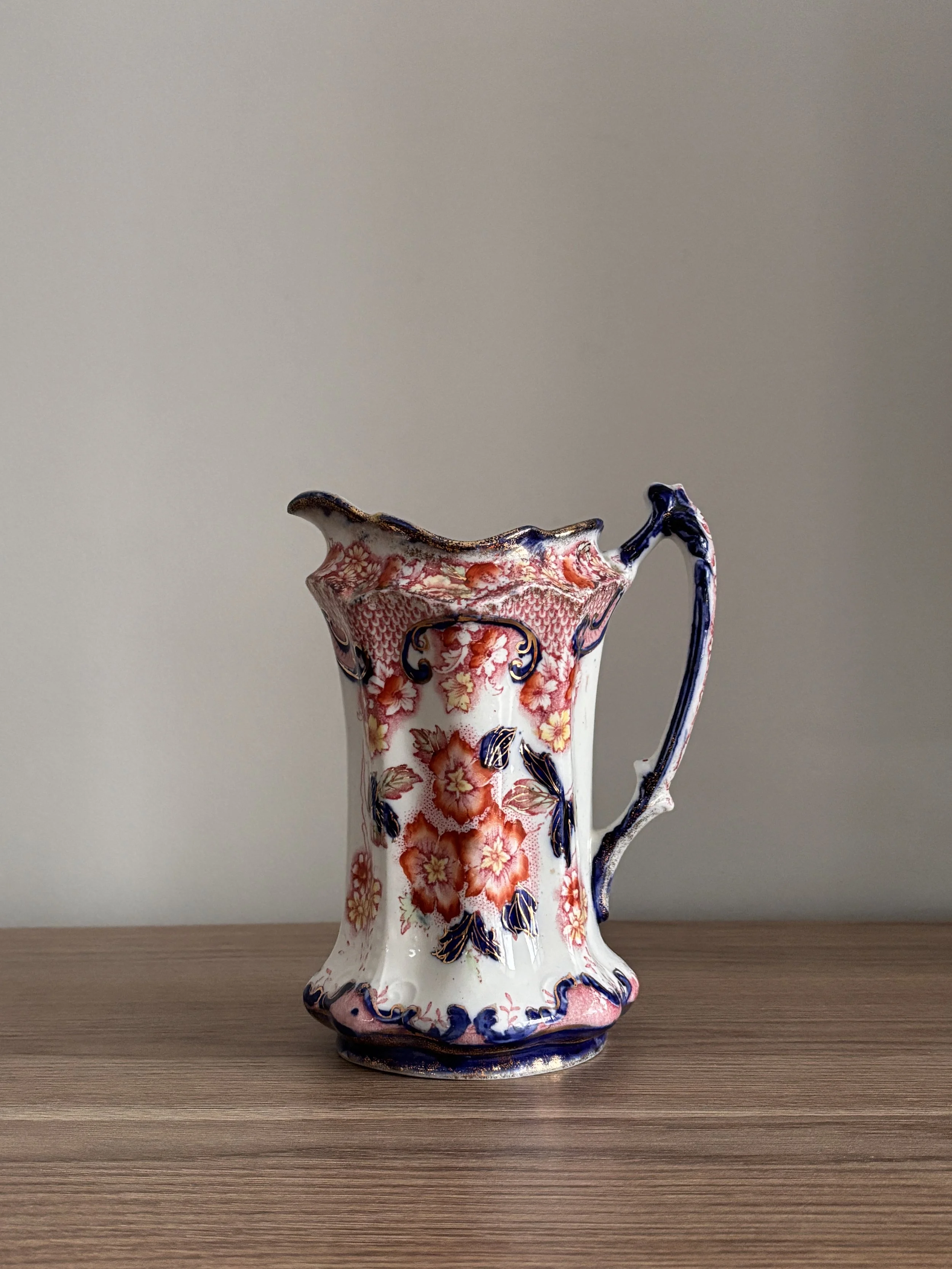 Antique Masons Ironstone Mandalay Blue Pitcher