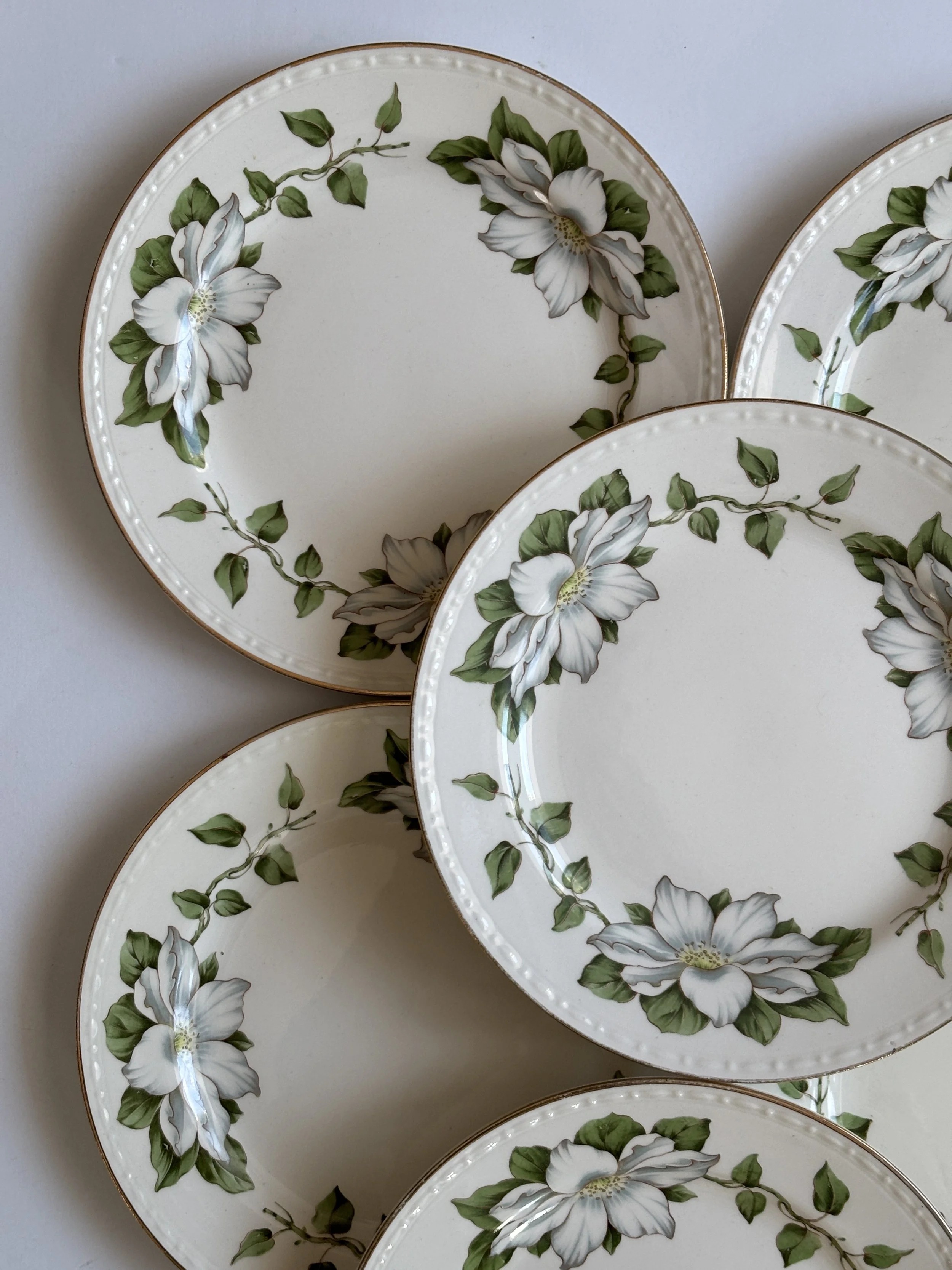 Vintage Homer Laughlin Eggshell Georgian Appetizer Plates in "Cotillion" Pattern