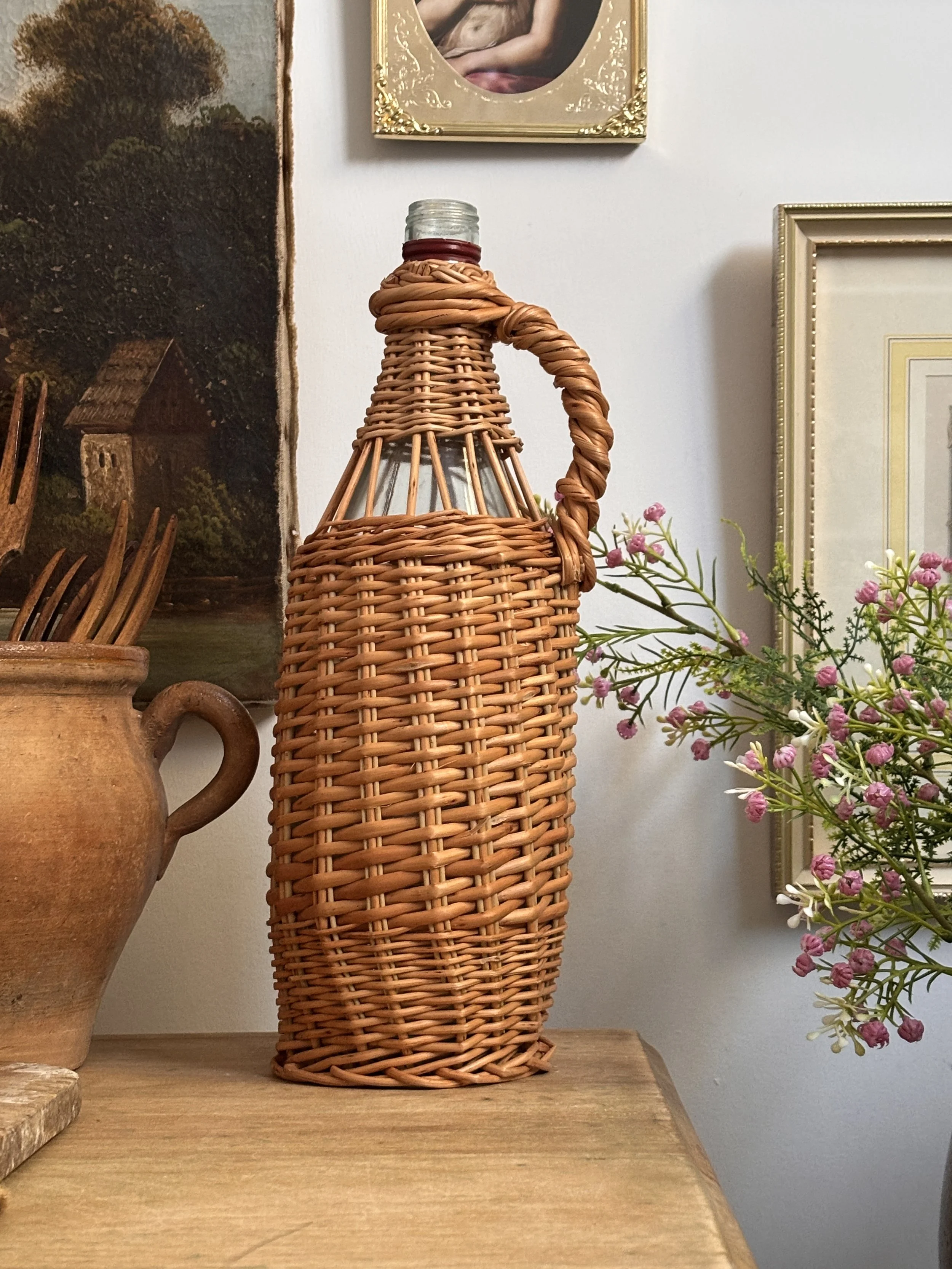 Vintage Wicker Wrap Bottle