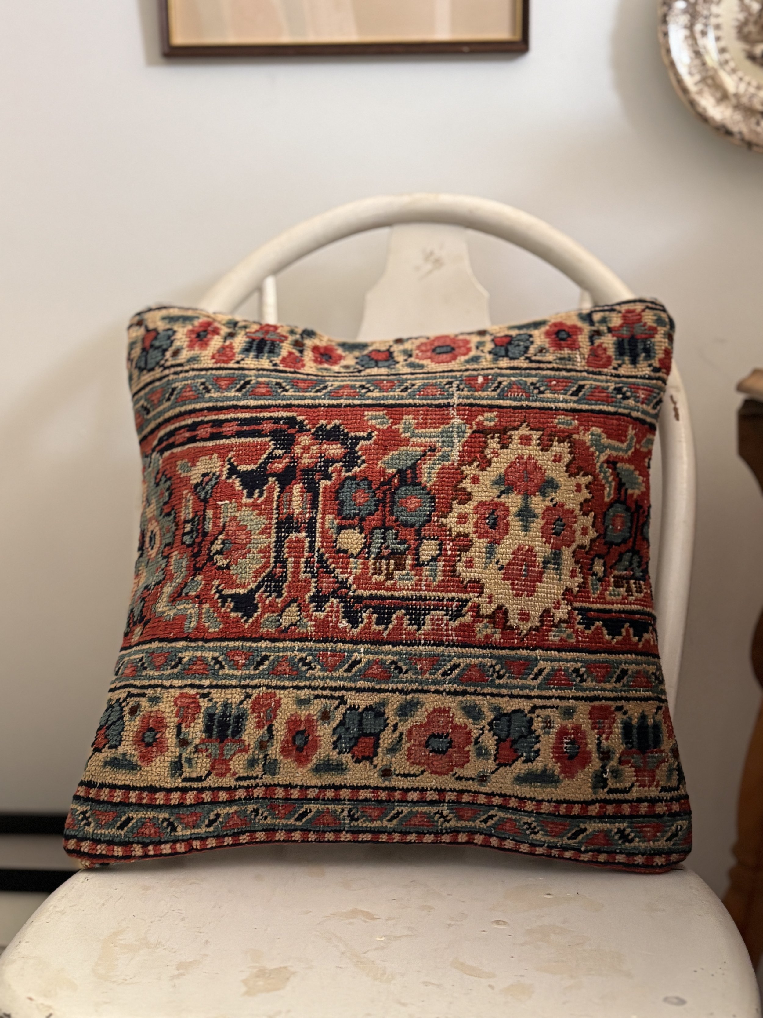 Vintage Hand Woven Kilim Throw Pillow