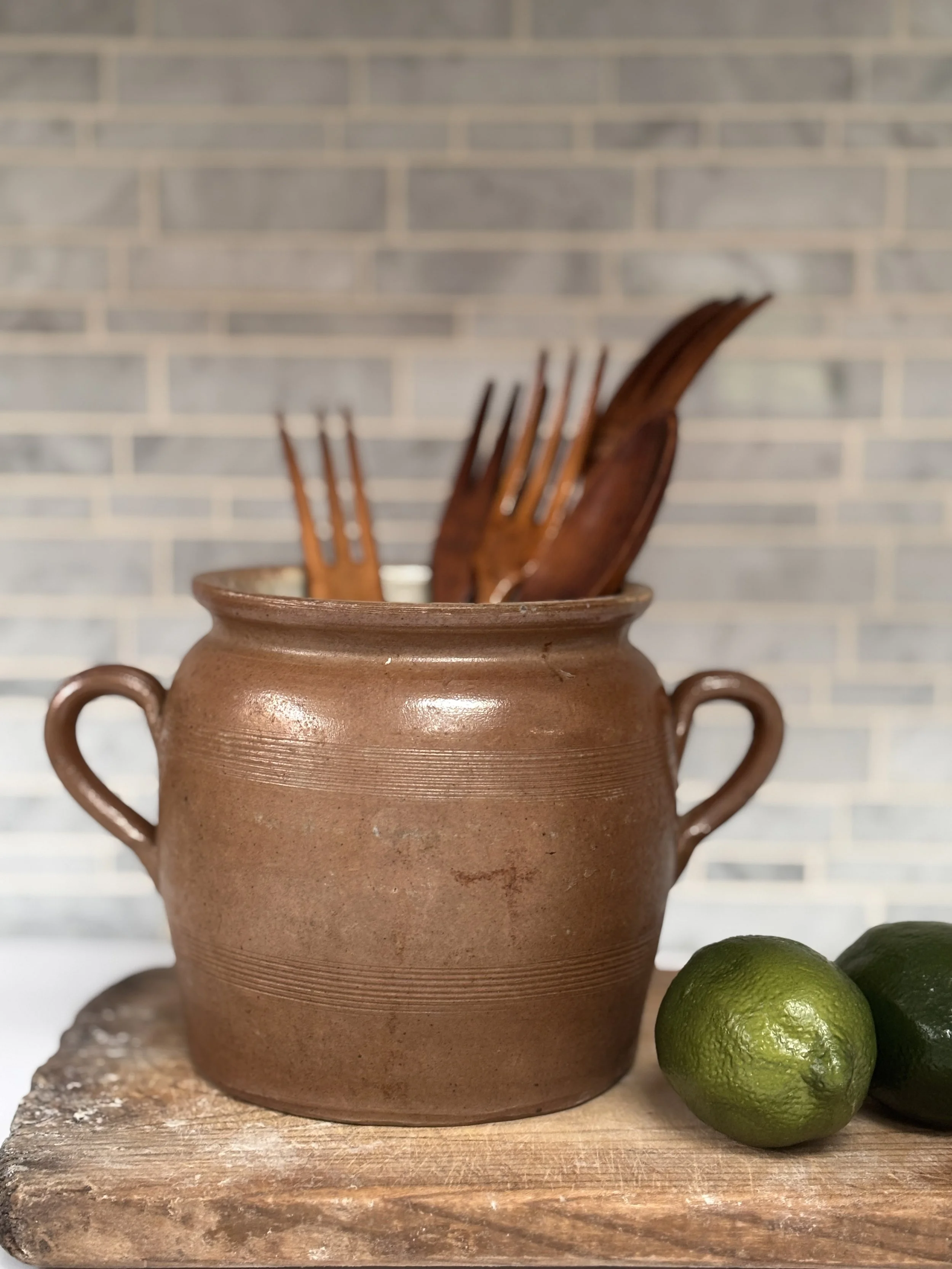 Vintage French Brown Confit Pot